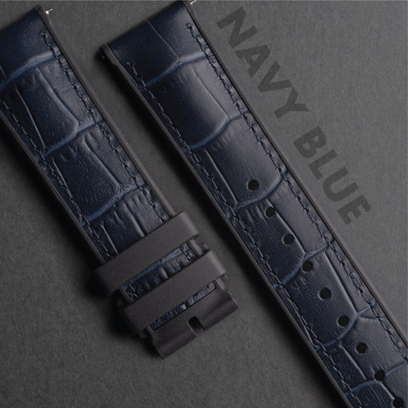HS01.2 - CayCan&Co. Hybrid Navy Blue Leather Strap 軍藍色混合真皮錶帶