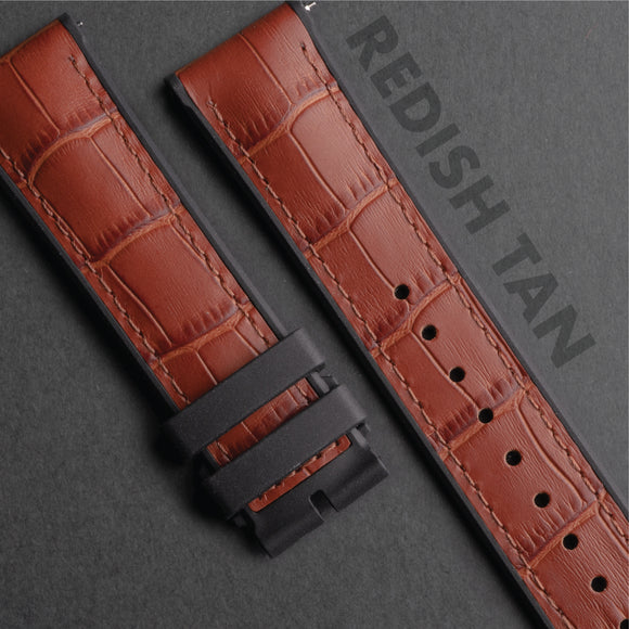 HS01.3 - CayCan&Co. Hybrid Redish Tan Leather Strap 啡色混合真皮錶帶