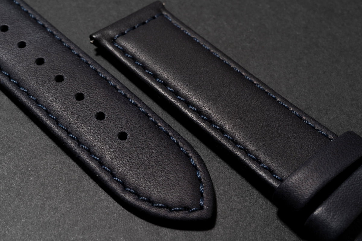 LS01.2 - CayCan&Co. Deep Navy Blue Leather Strap 啞深藍色真皮錶帶