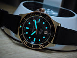 Atlantic Mariner Wave Automatic | Black/Rose Gold Dial on PU Strap
