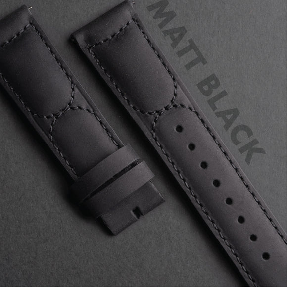 CS01.1 - CayCan&Co. Matt Black Crazy Horse Leather Strap 啞黑色真皮錶帶