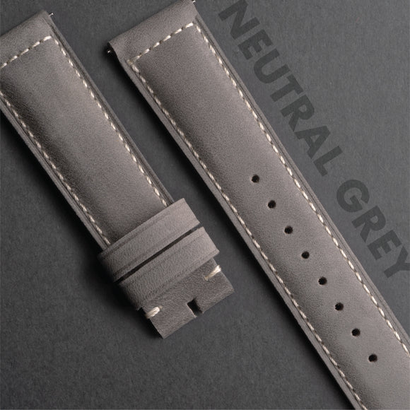 CS01.5 - CayCan&Co. Matt Neutral Grey Crazy Horse Leather Strap 啞灰色真皮錶帶