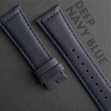 LS01.2 - CayCan&Co. Deep Navy Blue Leather Strap 啞深藍色真皮錶帶