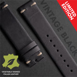 VS01.1 - CayCan&amp;Co. Vintage Black Leather Strap 復古黑色真皮錶帶