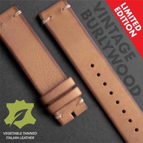 VS01.2 - CayCan&Co. Vintage Burlywood Leather Strap 復古淺啡色真皮錶帶